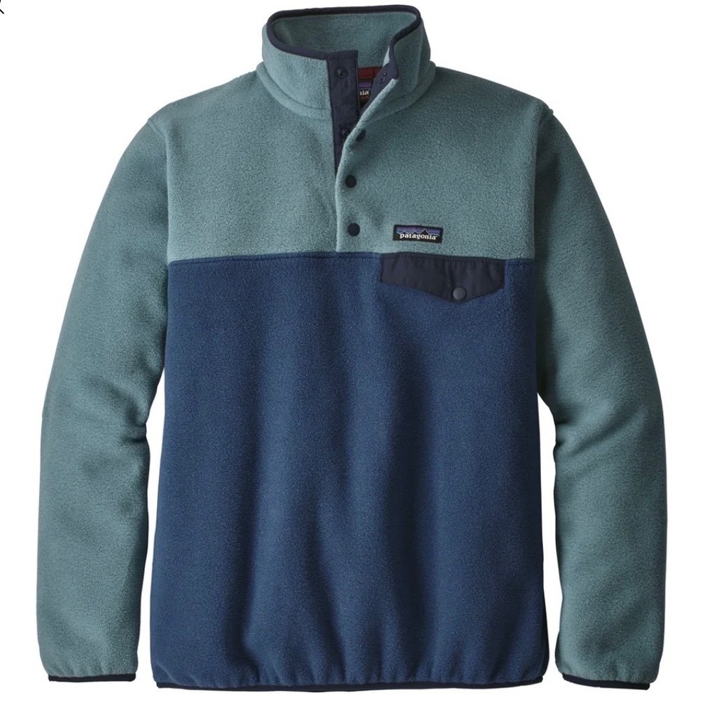 Patagonia Synchilla Snap-T Fleece Pullover Blue Teal Colorblock Womens Medium
